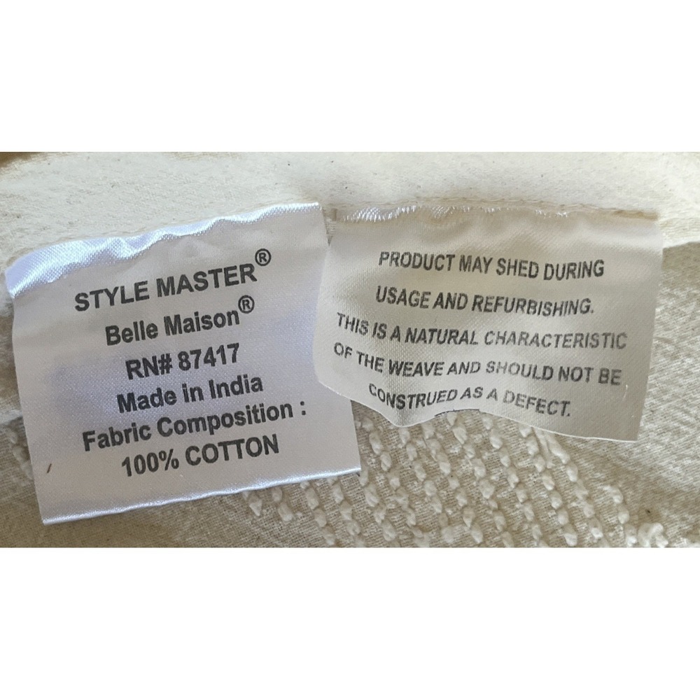Vintage Chenille 100% Cotton King Sz Cream Fringed Bedspread/Pillow Shams - Picture 9 of 10
